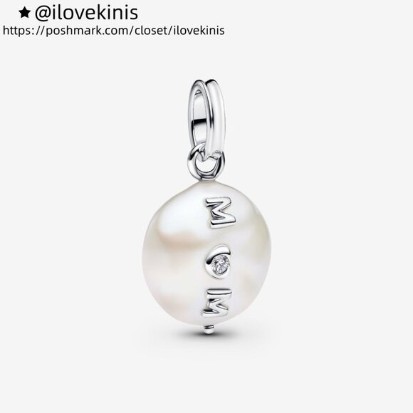 Pandora Treated Freshwater Cultured Baroque Pearl Mum Dangle Charm - Picture 1 of 7